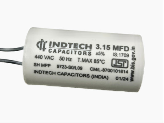 Indtech 3.15 MFD 440 V Fan Capacitor