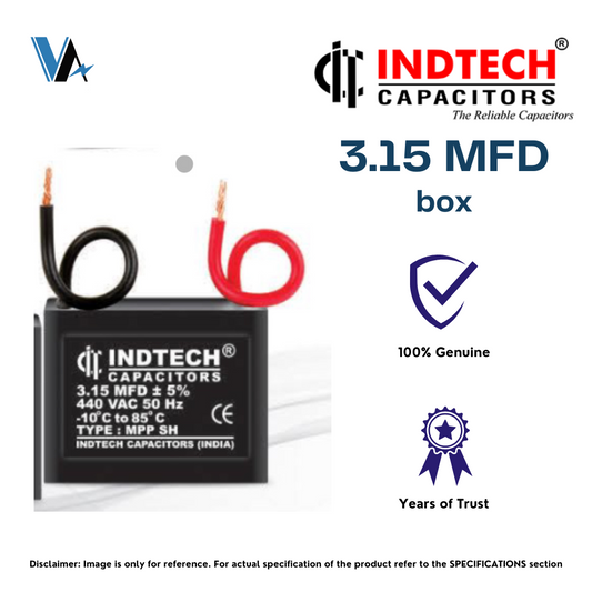 Indtech box Capacitor for Fan | 3.15 MFD |440 V