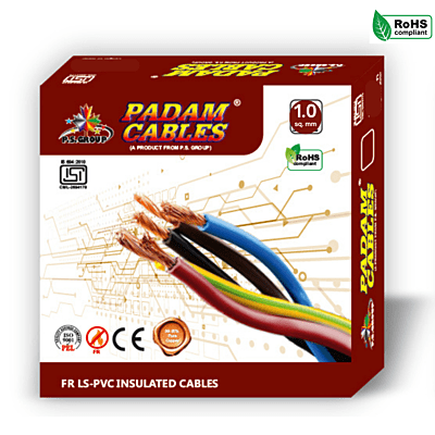 Padam 1.00 sq mm FRLS PVC insulated Multistrand flexible Copper Wire-180 Mtr