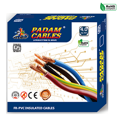 Padam 4.00 sq mm FR PVC insulated Multistrand flexible Copper Wire
