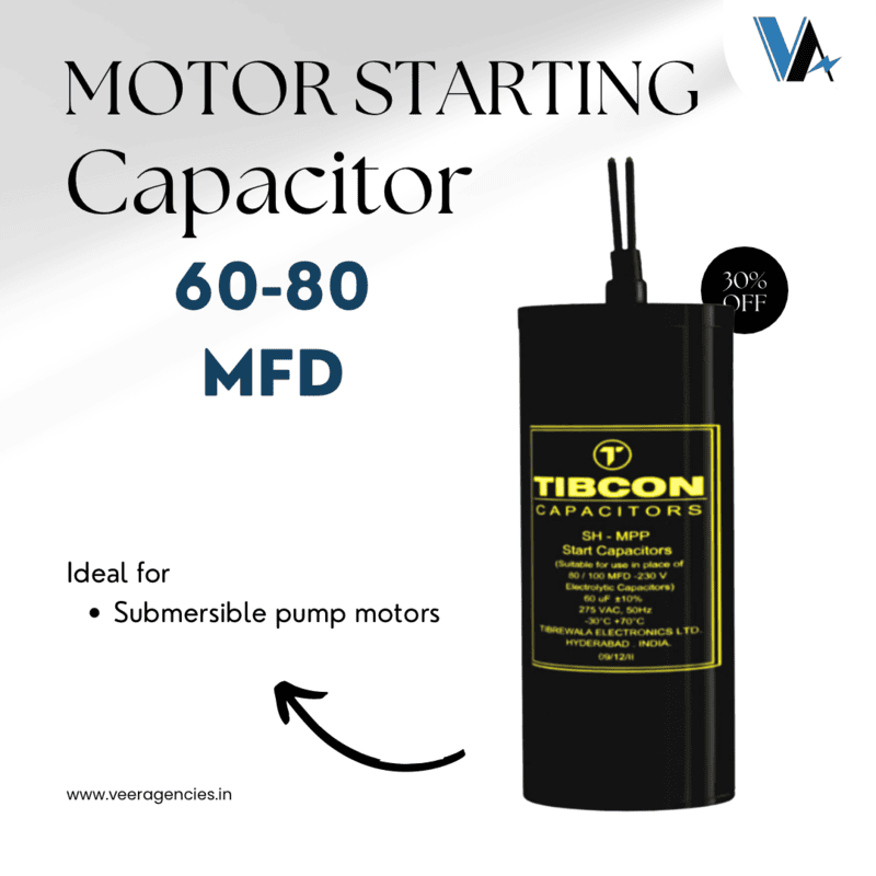 Tibcon 60-80 MFD 275 V Motor Starting Capacitor Tibcon 60-80 MFD 275 V Motor Starting Capacitor