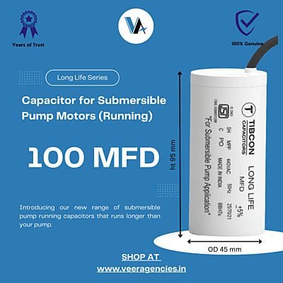 Tibcon 100 MFD 440 V Capacitor for Submersible Pump