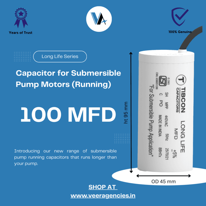 Tibcon 100 MFD 440 V Capacitor for Submersible Pump Tibcon 100 MFD 440 V Capacitor for Submersible Pump
