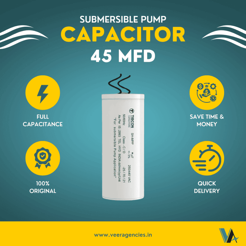 Tibcon 45 MFD 440 V Capacitor for Submersible Pump Tibcon 45 MFD 440 V Capacitor for Submersible Pump