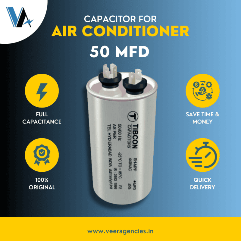 Tibcon 50 MFD Capacitor for Air Conditioner (PIN Type) Tibcon 50 MFD Capacitor for Air Conditioner (PIN Type)