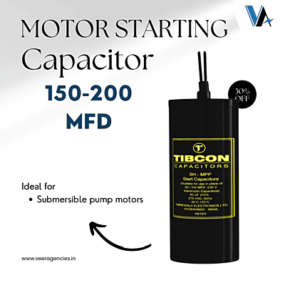 Tibcon 150-200 MFD 275 V Motor Starting Capacitor