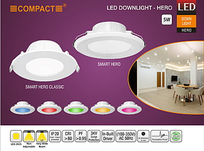 Compact 5W Backlit recessed concealed box downlight LED - HERO