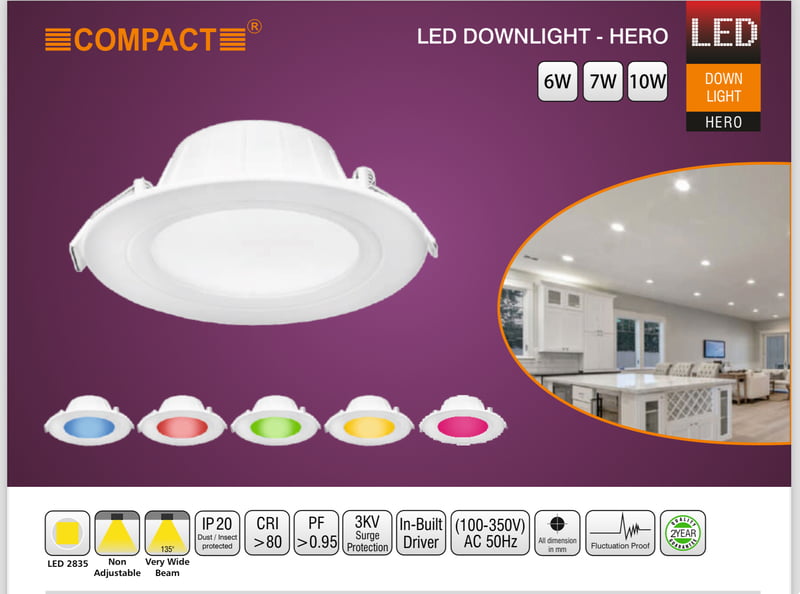 Compact 6W Backlit recessed concealed box downlight LED - CLICK HERO 3 in 1 Compact 6W Backlit recessed concealed box downlight LED - CLICK HERO 3 in 1