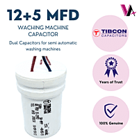 Tibcon 12 + 5 MFD Dual Capacitors for Washing Machine Tibcon 12 + 5 MFD Dual Capacitors for Washing Machine